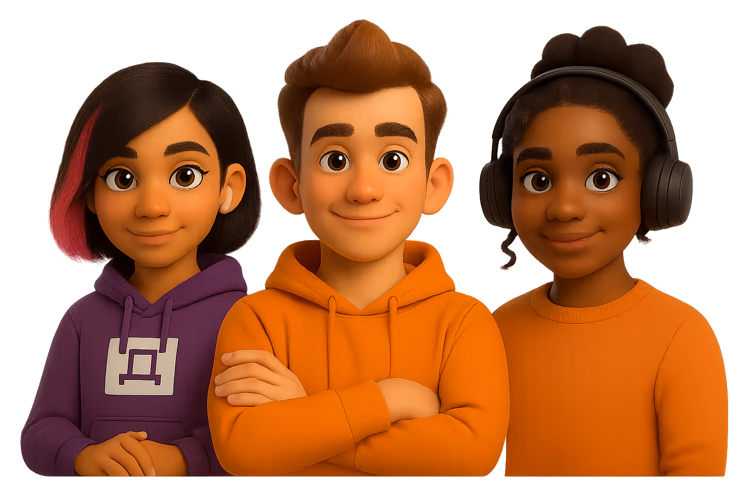 Three AI content creators working together - your complete content team